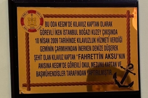 İTÜ Denizcilik Fakültesi öğrenci yurdunda görev başında vefat eden kaptanların adına tefriş edilmesi